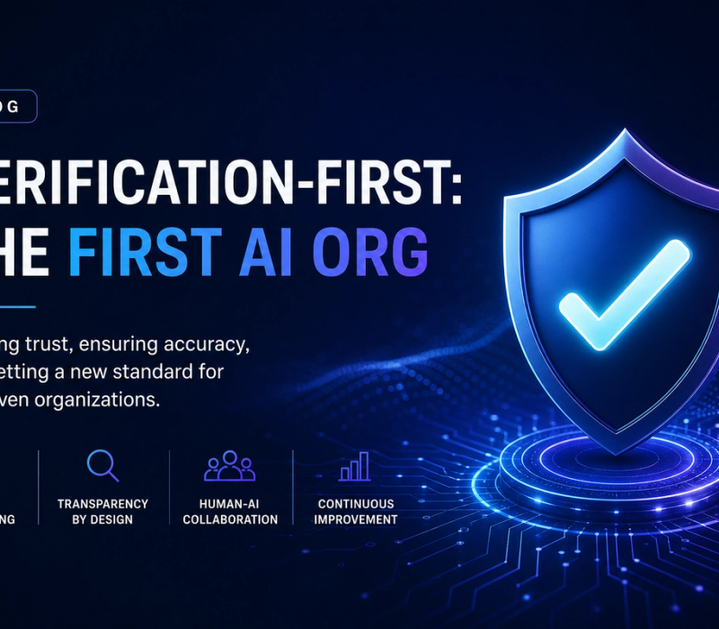 VERTU blog cover — verification-first-ai-native-organization