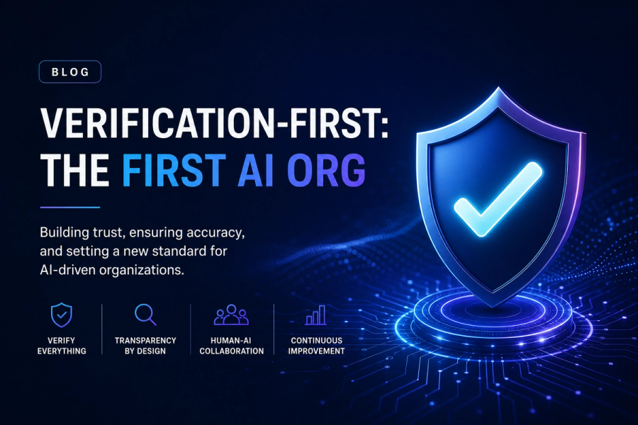 VERTU blog cover — verification-first-ai-native-organization