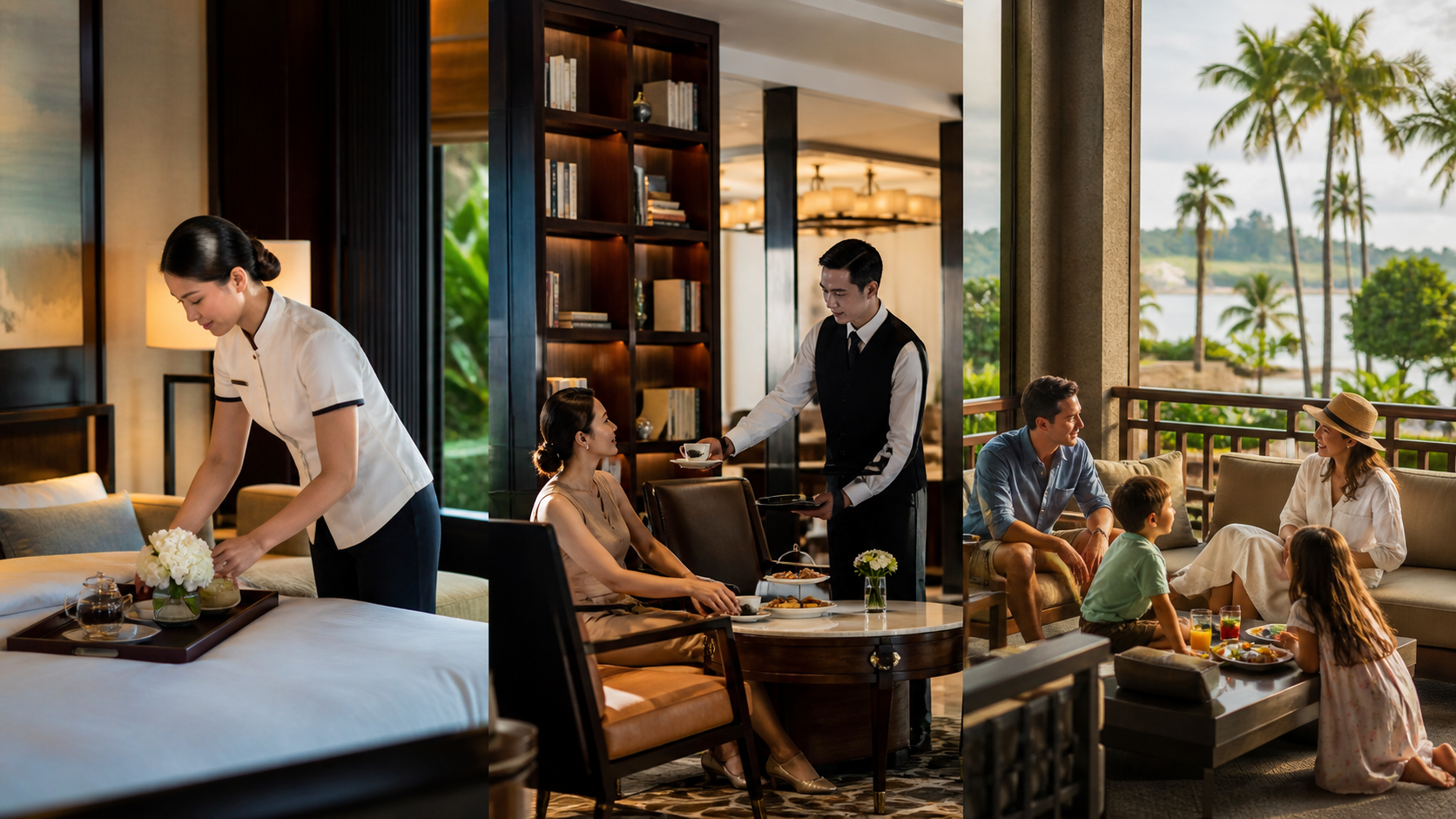 Luxury hotel comparison between suite service, club lounge and resort facilities