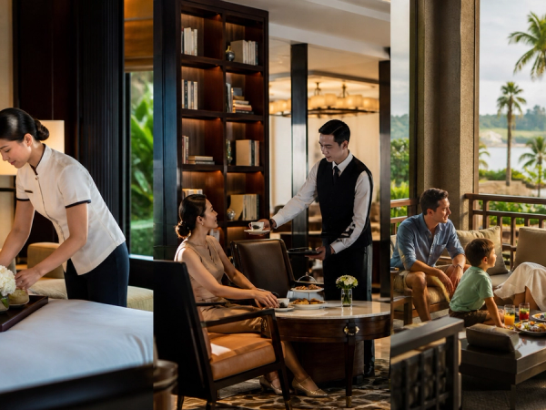 Luxury hotel comparison between suite service, club lounge and resort facilities