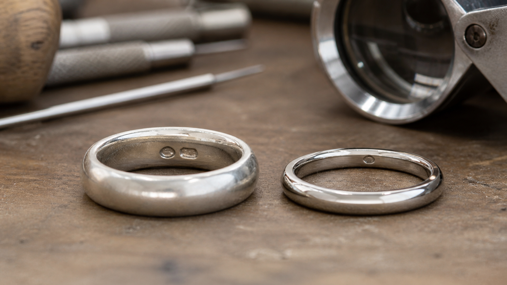 Sterling Silver vs White Gold shown in a practical side-by-side comparison
