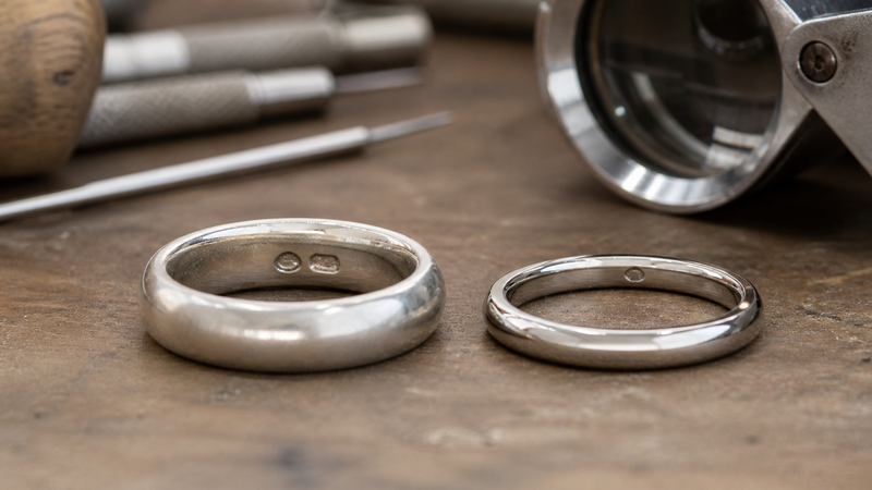 Sterling Silver vs White Gold shown in a practical side-by-side comparison