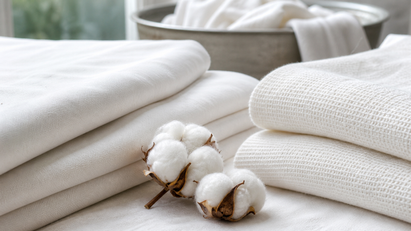 Egyptian Cotton vs Supima Cotton shown as a practical side-by-side comparison