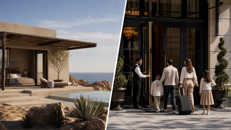 Secluded minimalist resort and full-service luxury hotel experiences compared