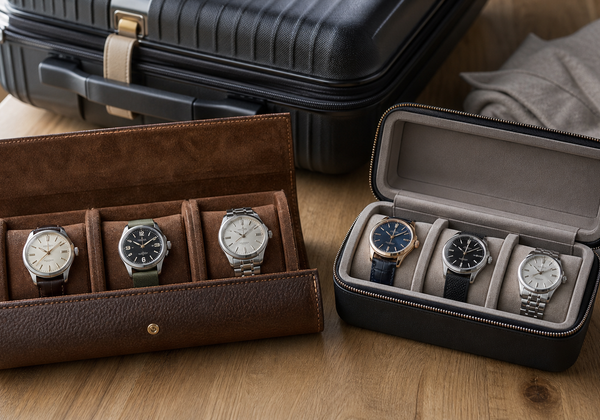 Watch roll and structured travel case compared for luxury watch protection
