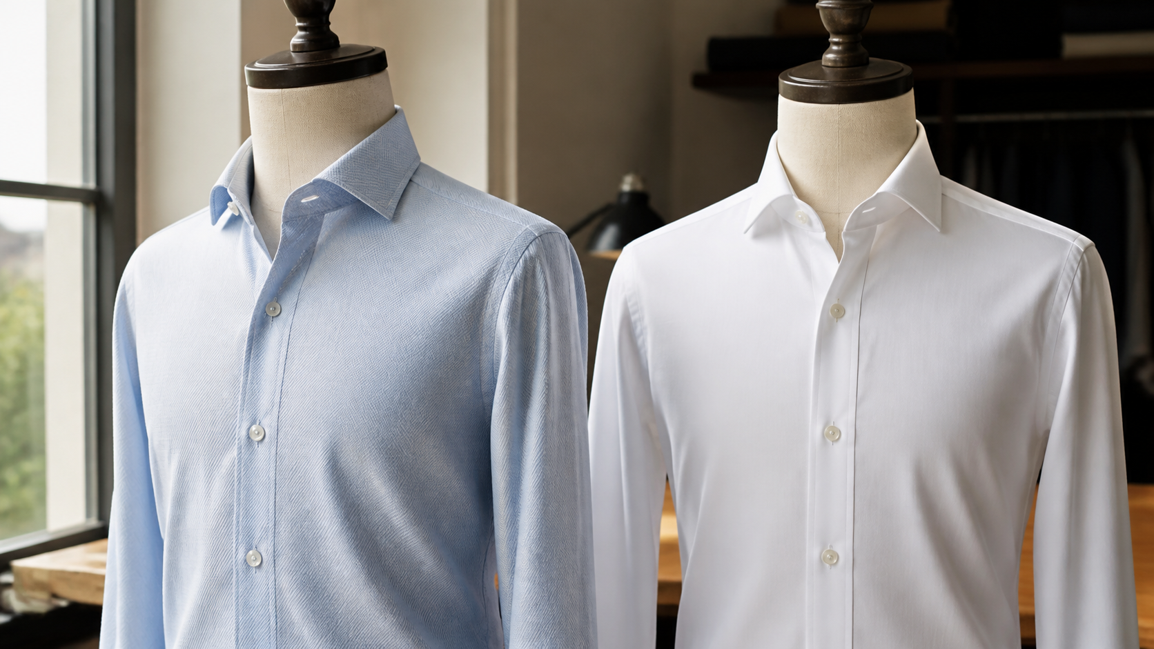 Twill vs Poplin Shirt shown in a practical side-by-side comparison