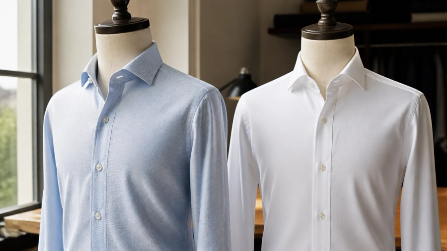 Twill vs Poplin Shirt shown in a practical side-by-side comparison