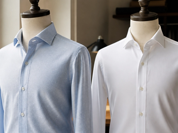 Twill vs Poplin Shirt shown in a practical side-by-side comparison