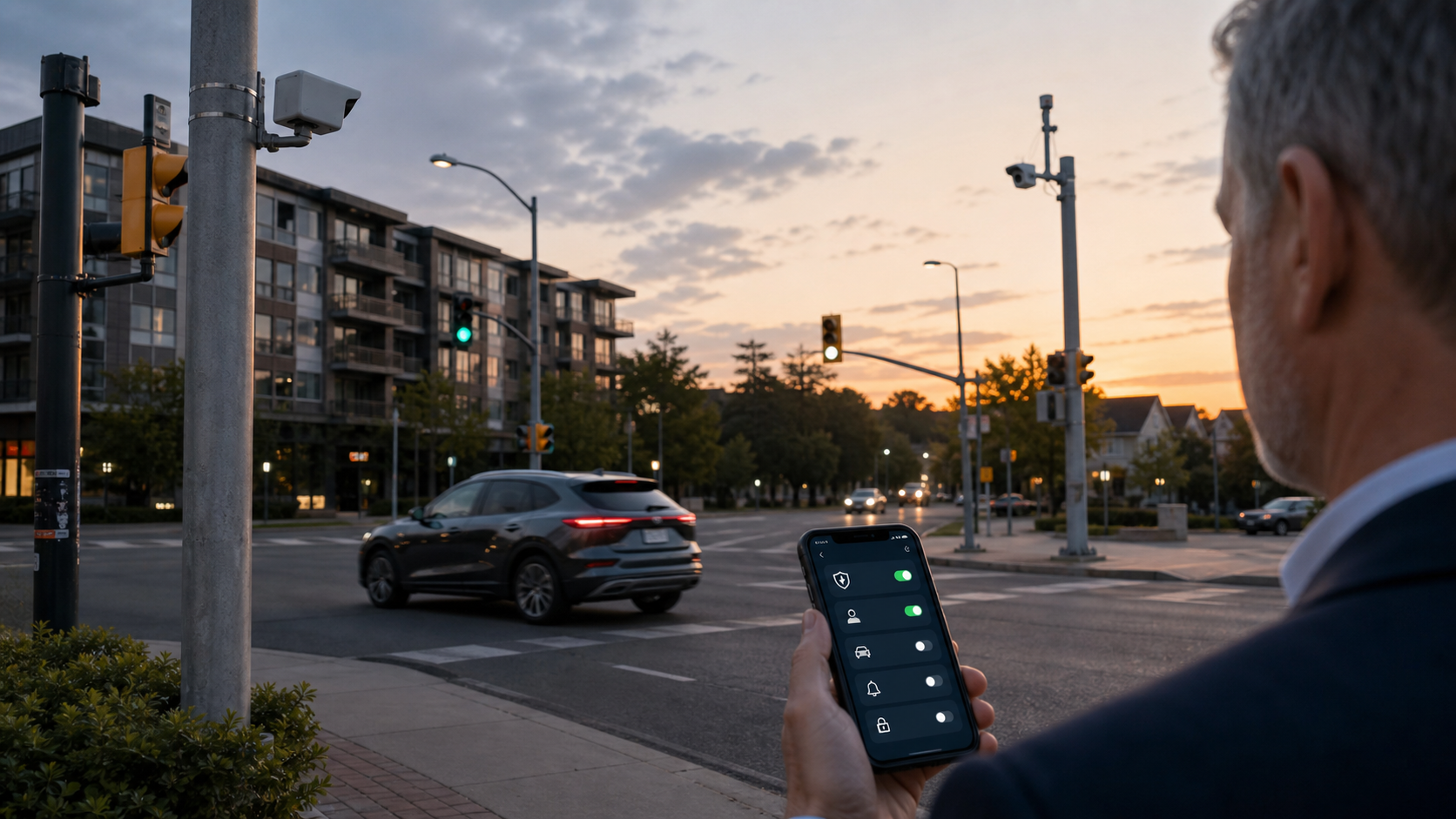 Automated licence-plate camera and driver reviewing local privacy information
