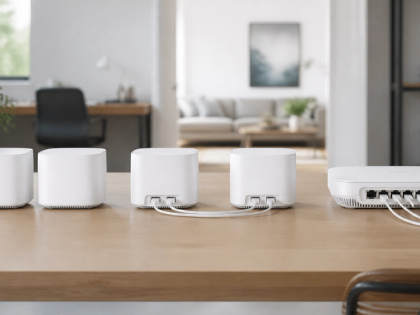 Wi-Fi 7 mesh nodes compared with wireless and Ethernet backhaul paths in a home