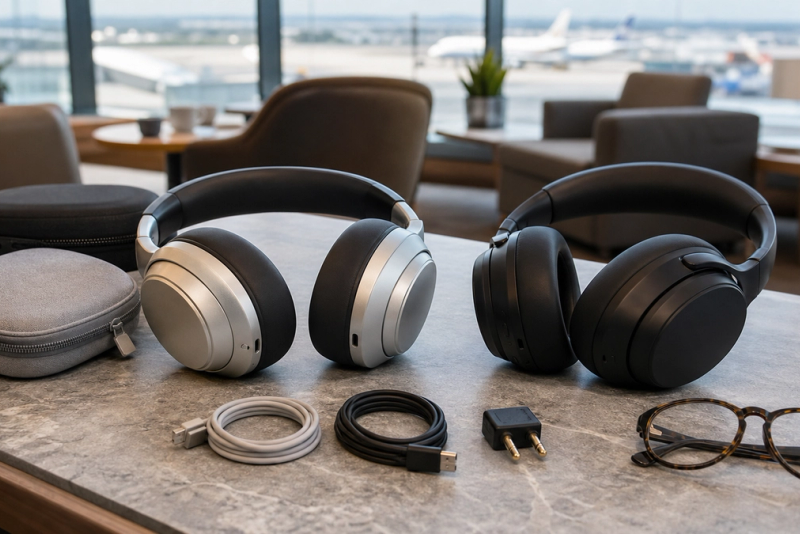Two premium noise-cancelling headphones compared for long-haul travel