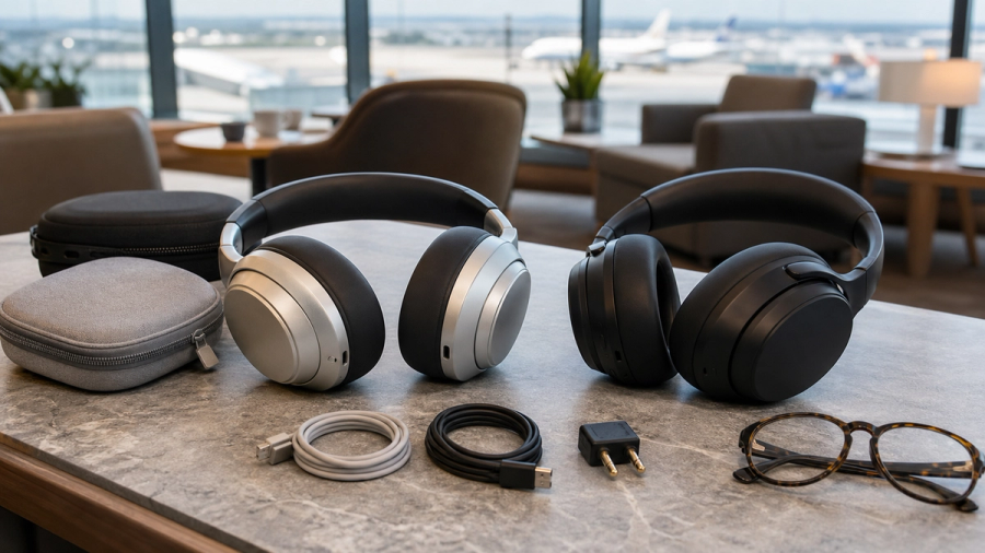 Two premium noise-cancelling headphones compared for long-haul travel
