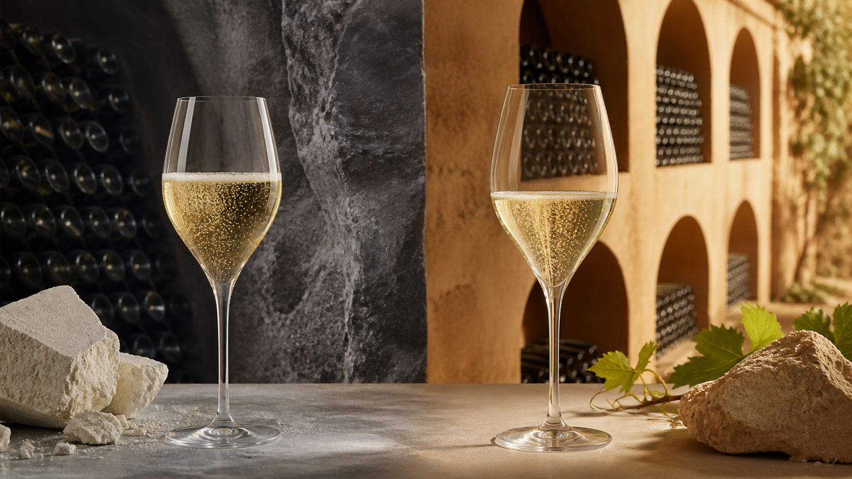 Champagne vs Cava shown in a practical side-by-side comparison