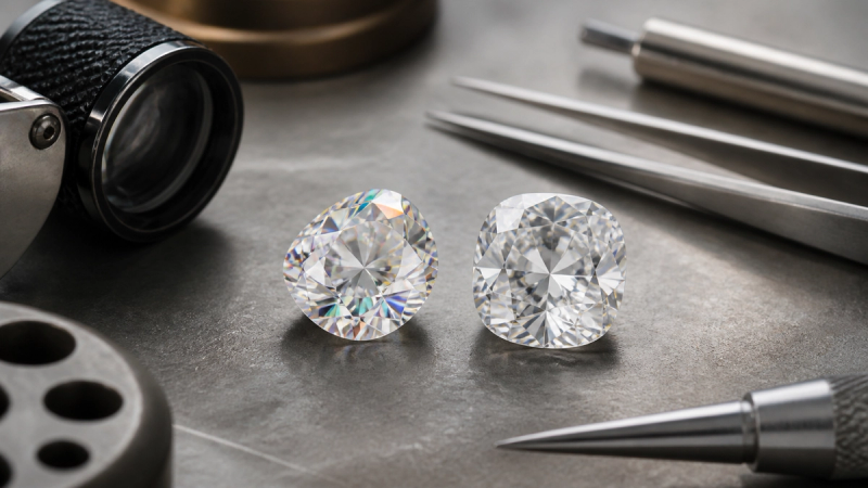 Moissanite vs Lab-Grown Diamond shown as a practical comparison
