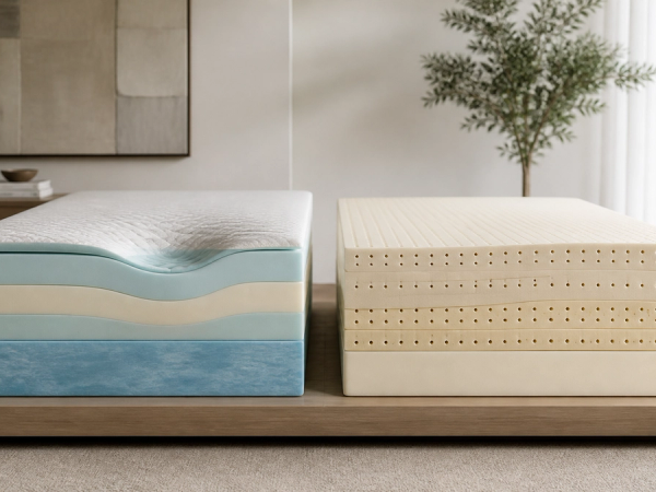Memory Foam vs Latex Mattress shown in a practical side-by-side comparison