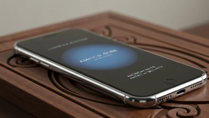 A luxury VERTU phone displaying its sophisticated user interface.