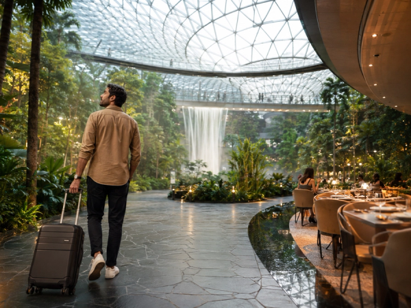 Four-hour Jewel Changi itinerary connecting waterfall, canopy attraction and dining