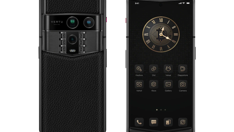 The VERTU Grand Watch on a wrist, highlighting its elegant and modern form factor.