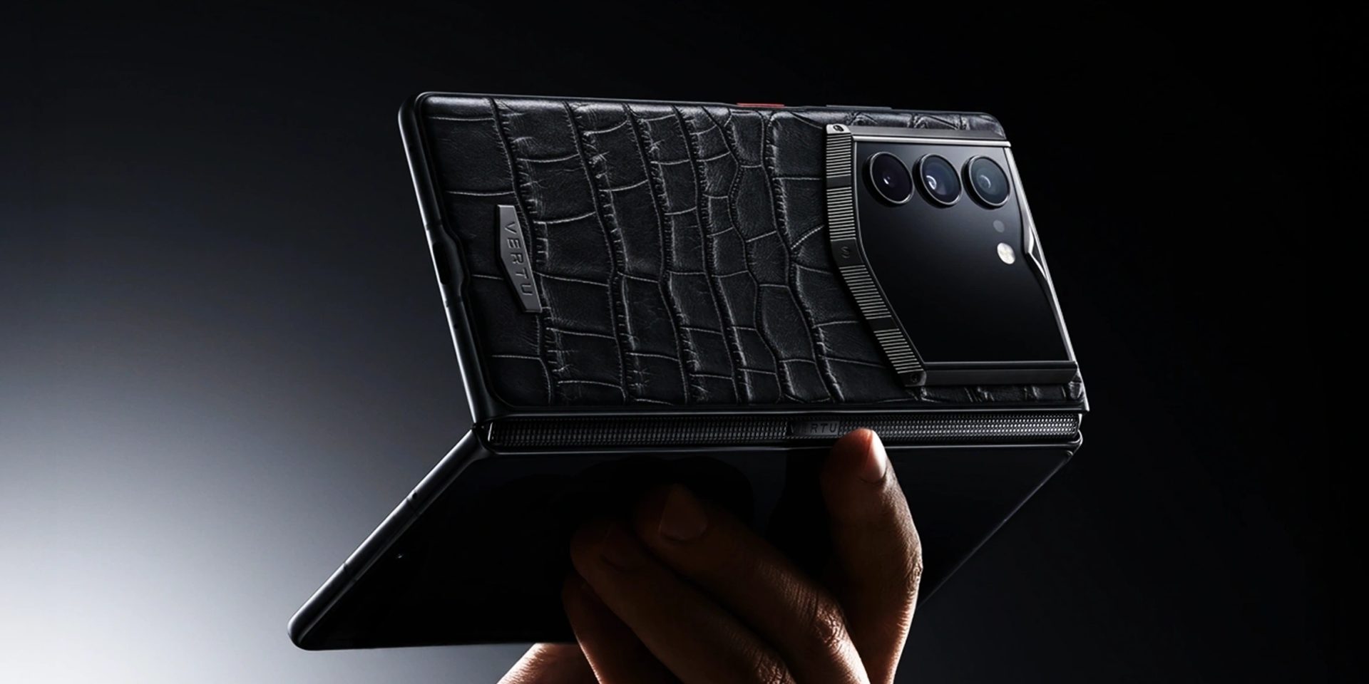 VERTU sustainable luxury foldable smartphone crafted with low-carbon aerospace metals and sapphire hinge engineering