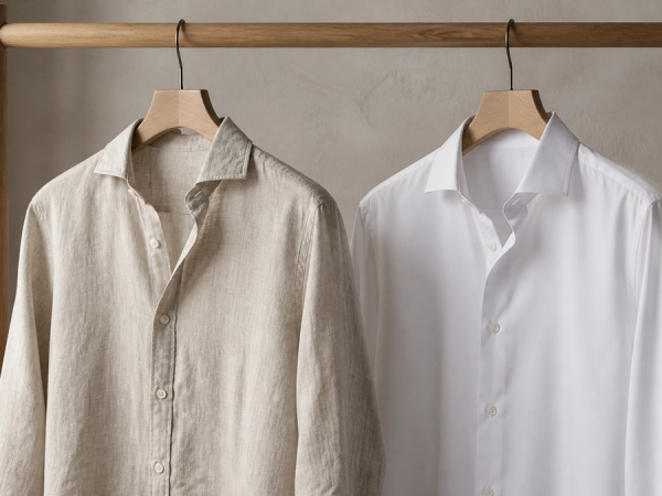 Linen vs Cotton Shirt shown in a practical side-by-side comparison