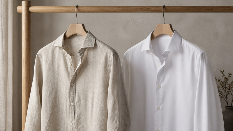 Linen vs Cotton Shirt shown in a practical side-by-side comparison