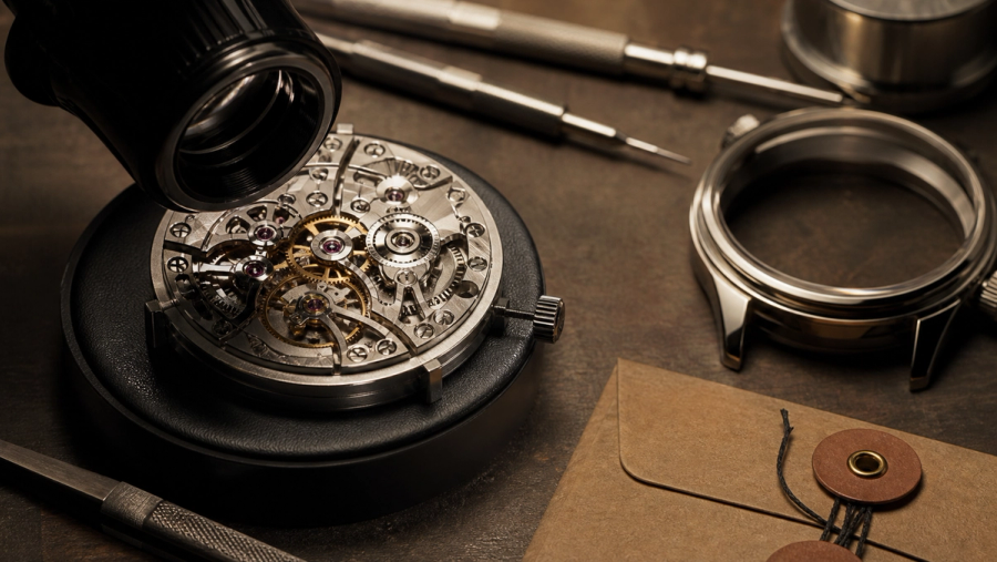 A high-end watch movement inspected for architecture, finishing, case craft and serviceability