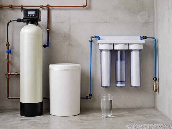 Water Softener vs Water Filter shown in a practical side-by-side comparison