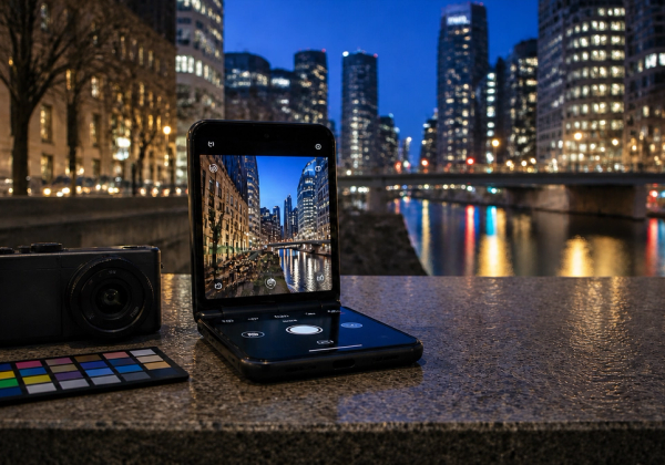 Editorial decision scene for Flip Phone Camera: VERTU Quantum Flip Trade-offs, illustrating the product category without depicting an exact VERTU configuration