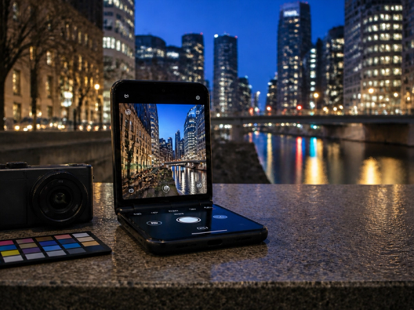 Editorial decision scene for Flip Phone Camera: VERTU Quantum Flip Trade-offs, illustrating the product category without depicting an exact VERTU configuration