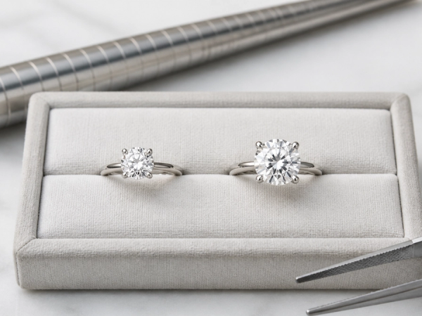 1-Carat vs 2-Carat Diamond shown as a practical comparison