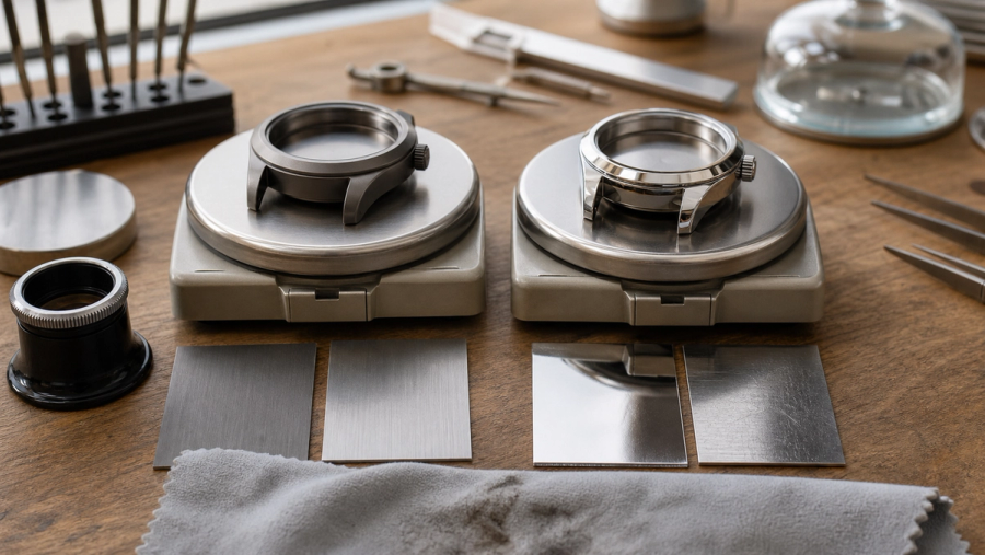 Titanium and stainless-steel watch cases compared for weight, finish and wear