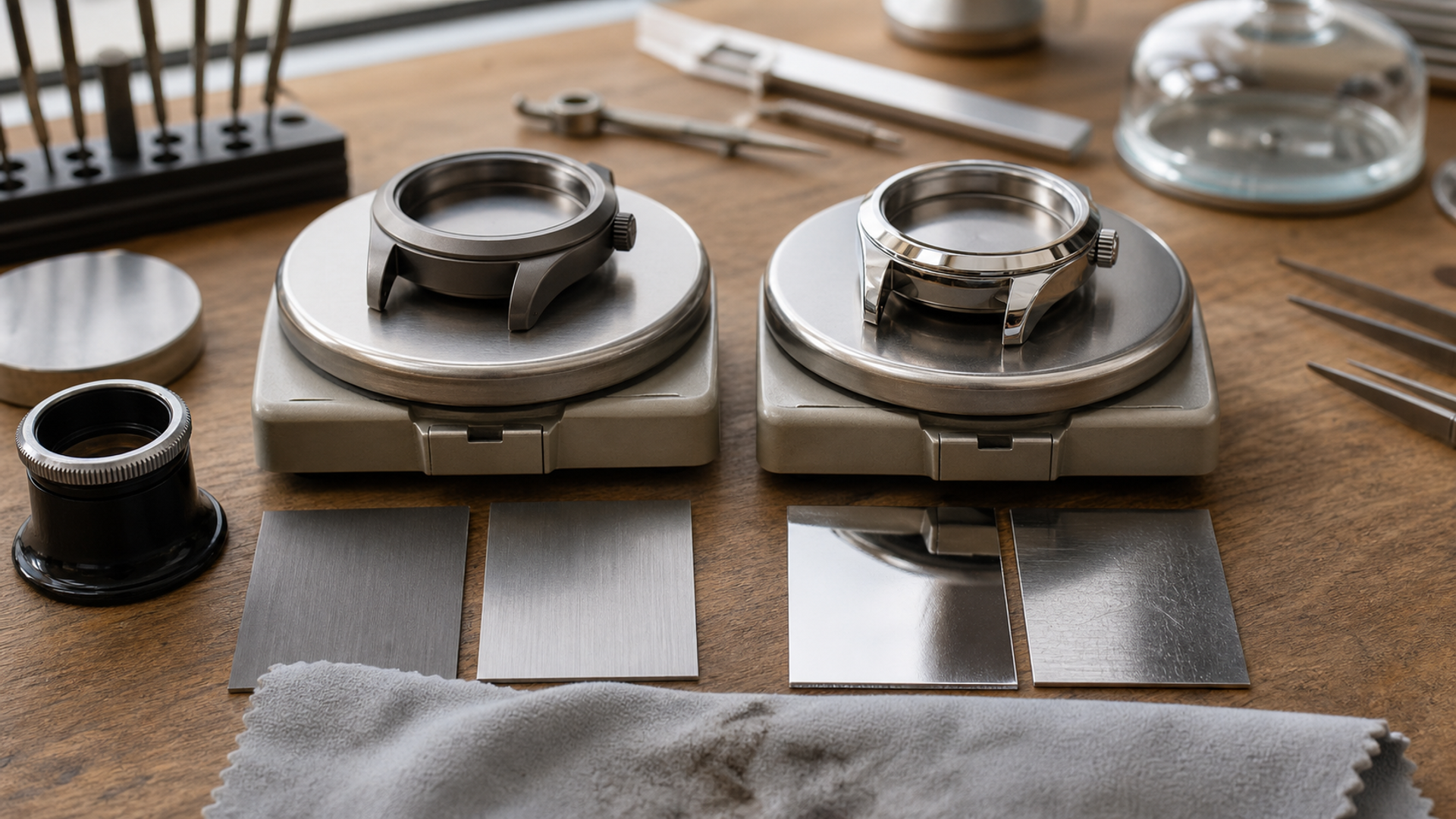 Titanium and stainless-steel watch cases compared for weight, finish and wear