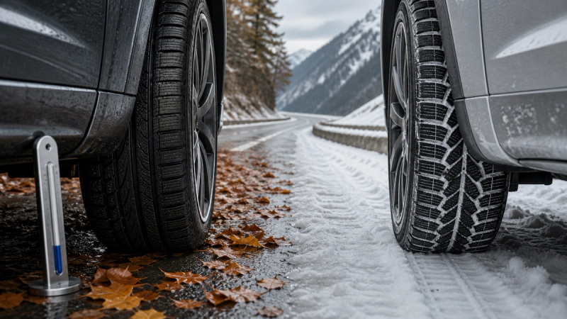 All-Season vs Winter Tyres shown in a practical side-by-side comparison
