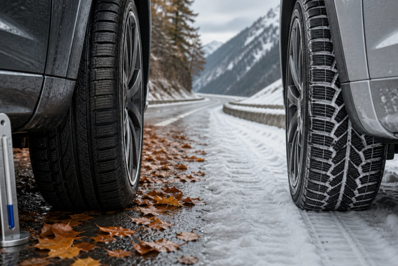 All-Season vs Winter Tyres shown in a practical side-by-side comparison