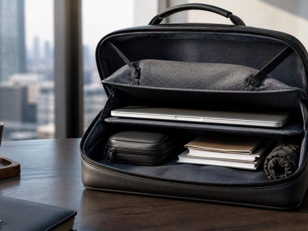 A designer laptop bag tested for exact device fit, suspended protection and organised accessories