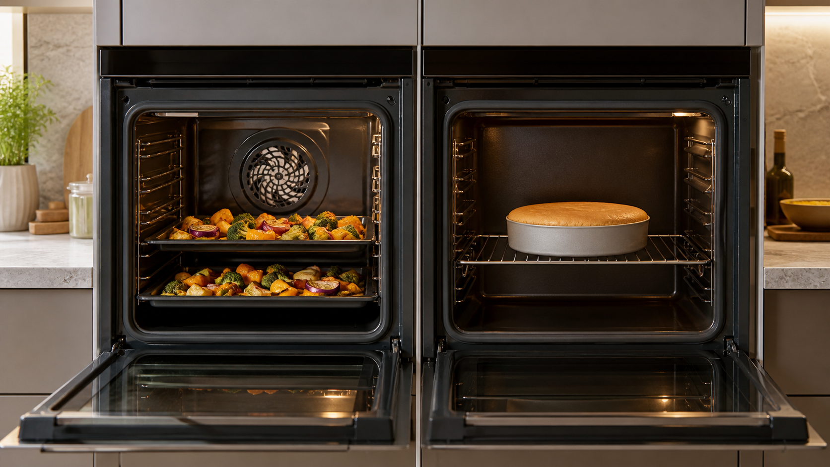 Convection vs Conventional Oven shown as a practical side-by-side comparison