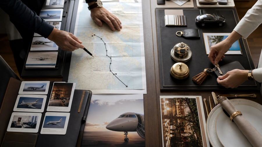 A travel advisor and concierge coordinating different parts of one complex itinerary