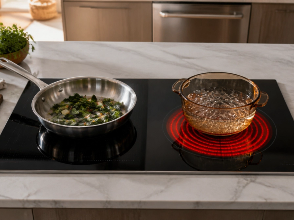 Induction vs Electric Cooktop shown as a practical side-by-side comparison