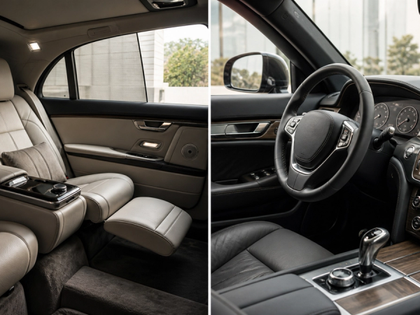 Two ultra-luxury saloons compared for rear-seat and driver use