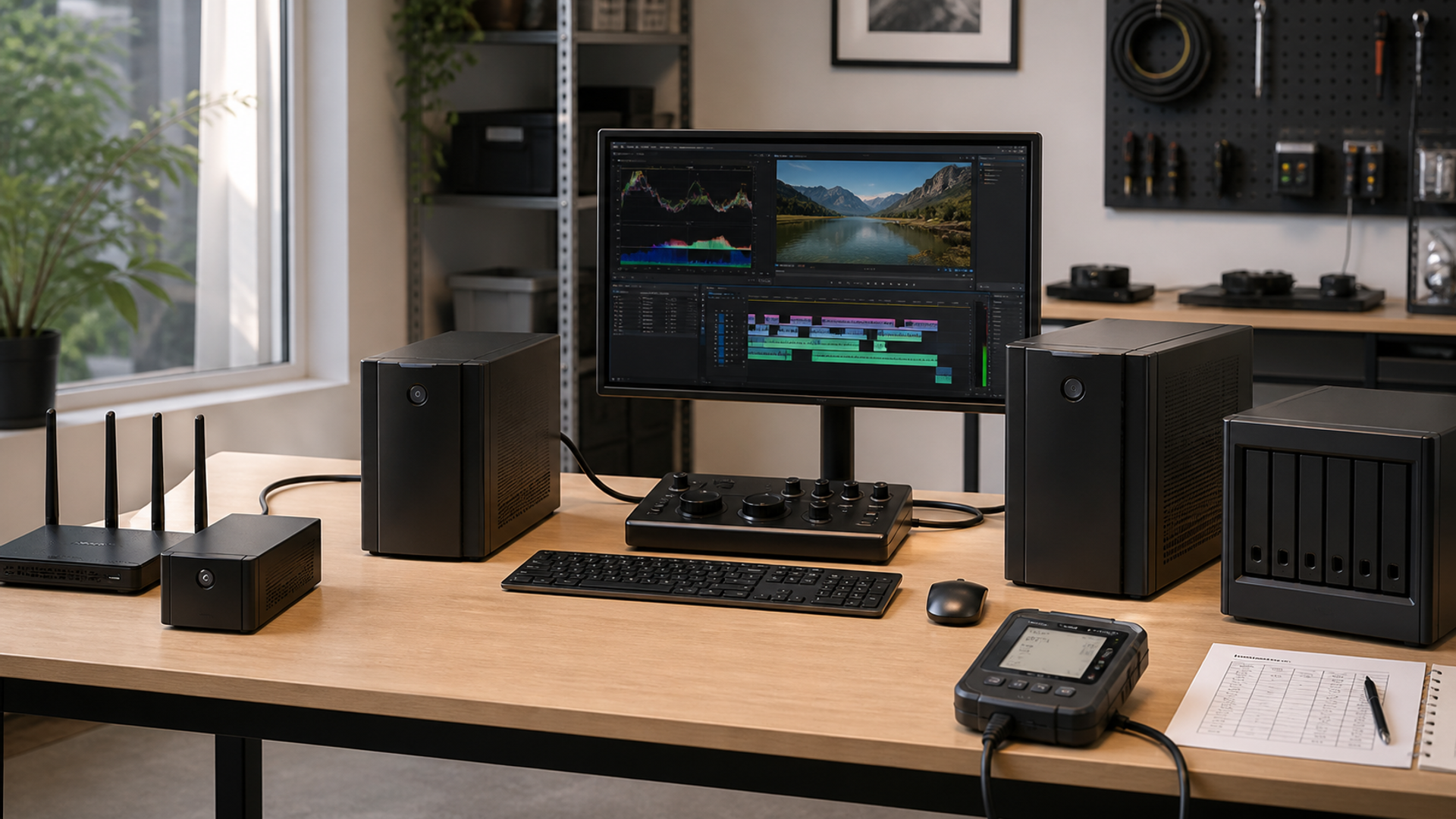 Three UPS sizes compared for router, workstation and NAS loads