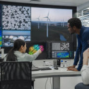 Scientists evaluating an open AI model across energy, materials and biology research