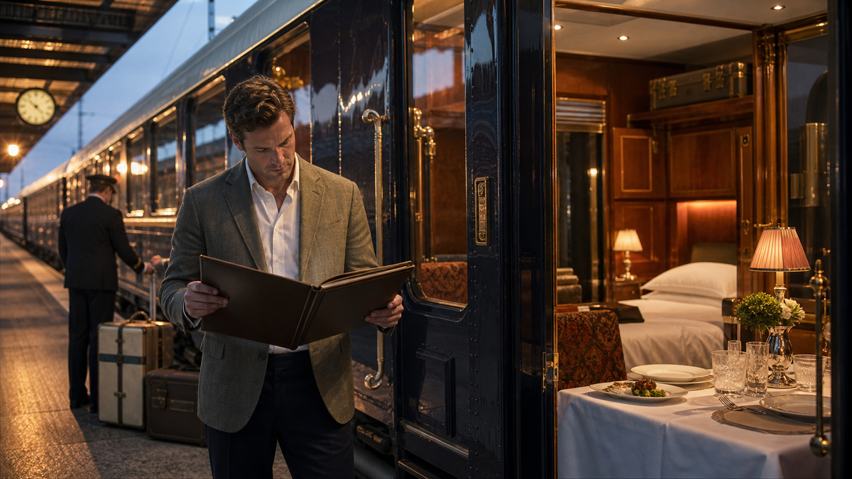 Traveller comparing luxury sleeper train fares and journey inclusions