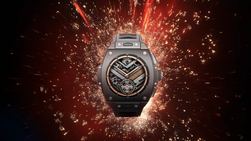 Close-up of a sophisticated smart luxury watch face and casing