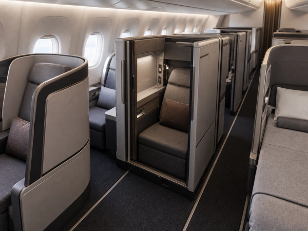 Different lie-flat Business Class seat layouts compared inside a long-haul aircraft