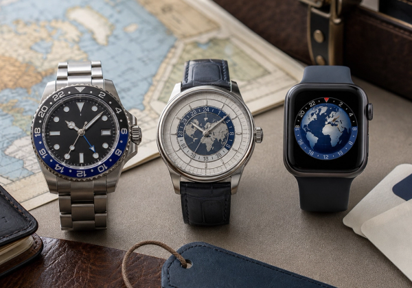 GMT, world-time and smartwatch categories compared for international travel