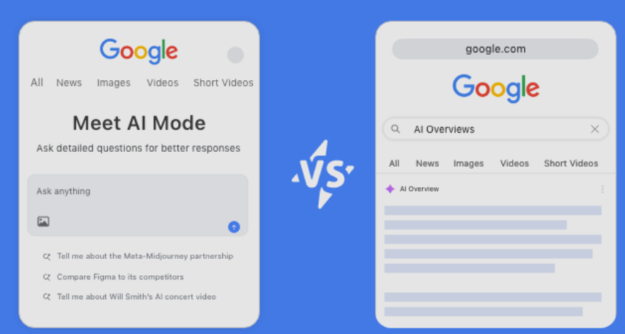Google AI Overviews vs. AI Mode: 2025 Search Systems Comparison