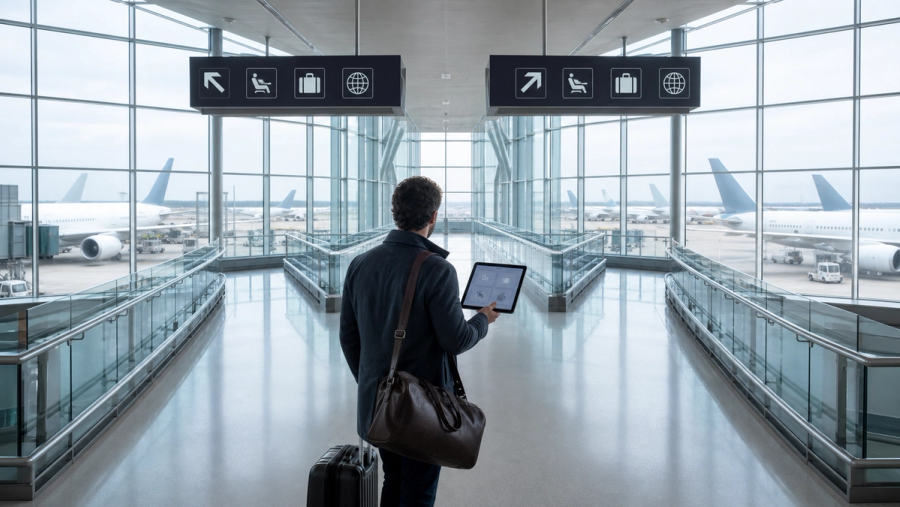 International traveller comparing alliance status benefits by route and airport