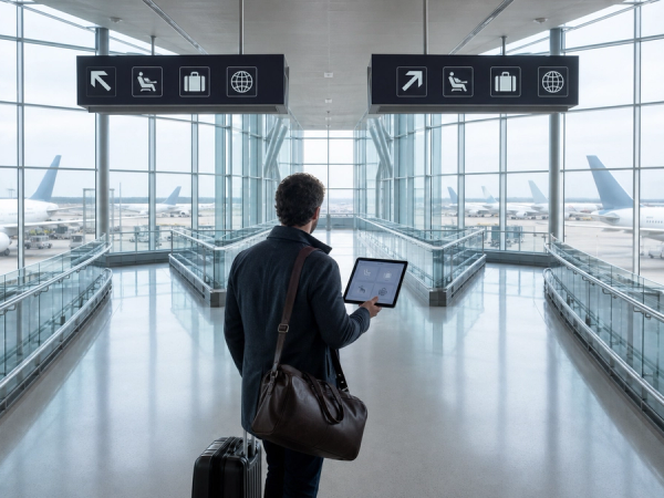 International traveller comparing alliance status benefits by route and airport