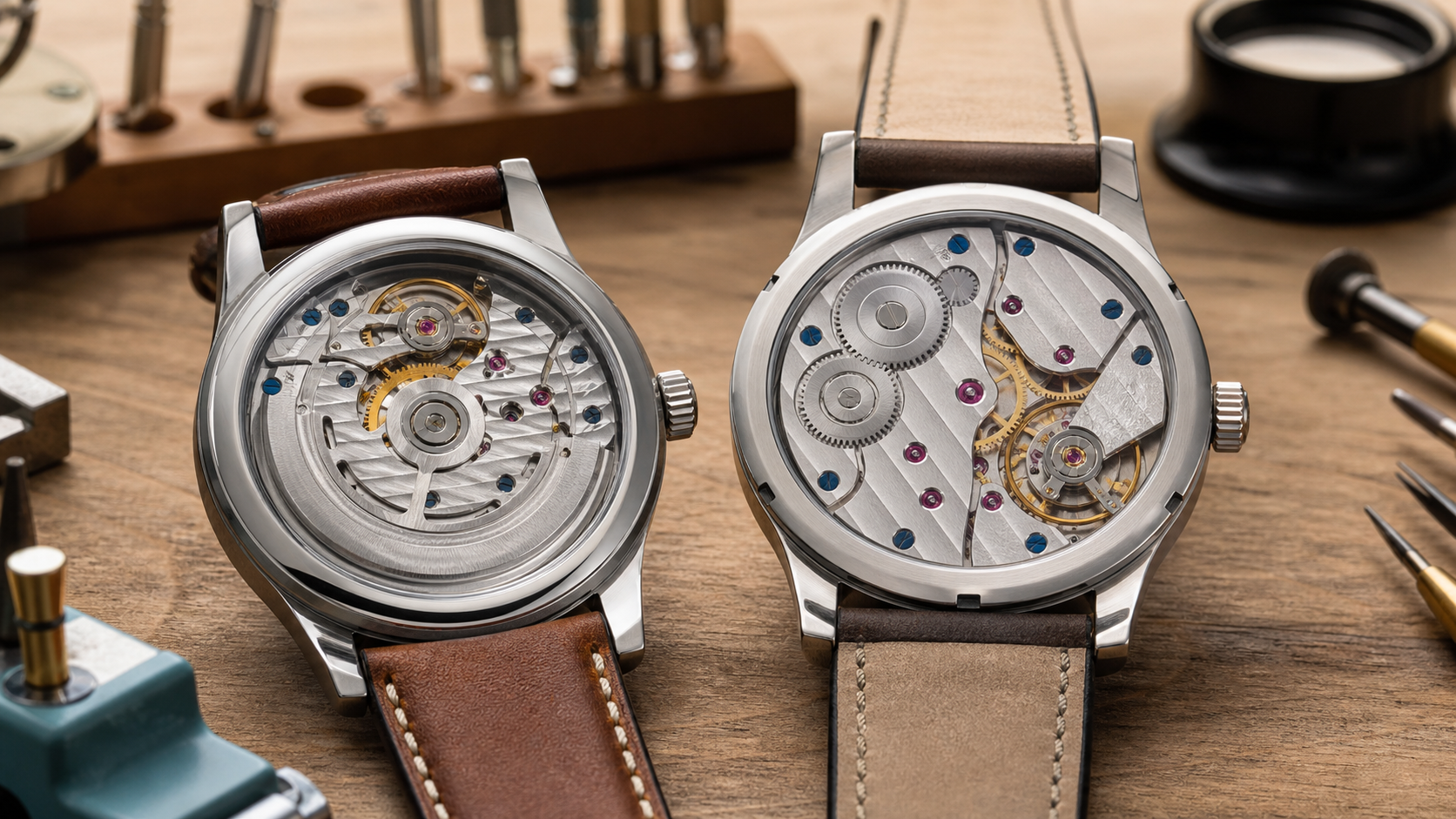 Automatic vs Manual-Wind Watch shown as a practical side-by-side comparison