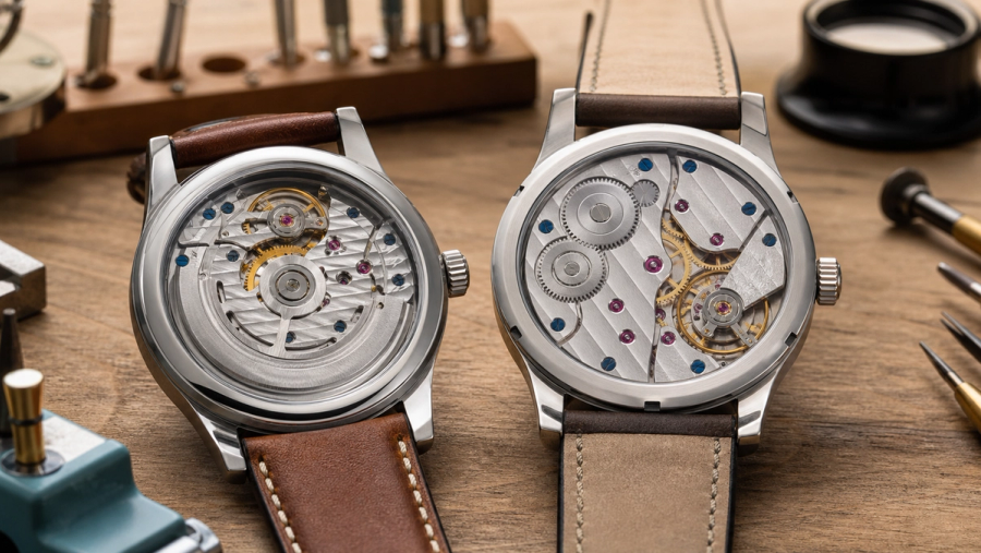Automatic vs Manual-Wind Watch shown as a practical side-by-side comparison